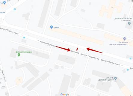 Билборд A в Запорожье Закарпатського Легіону (Комарова) вул. / Параманова вул. схема